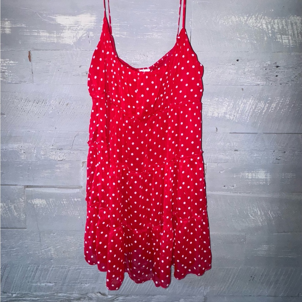 🔥 NWT gorgeous red with white polka dot swing dress by Francesca’s. - Picture 3 of 9